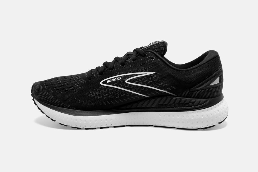 Brooks Running Shoes Mens Black/White - Glycerin GTS 19 Road - 7586-SCNBO